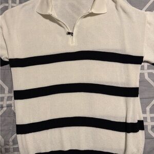 Men's Striped Sweater - Black and White